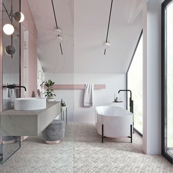 Carrara Bianco Hex 2x2