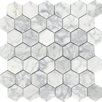 Carrara Bianco Hex 2x2