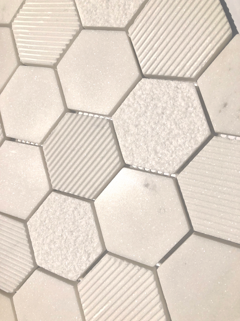 Marmol Hex Bianco - mosaics-4-you