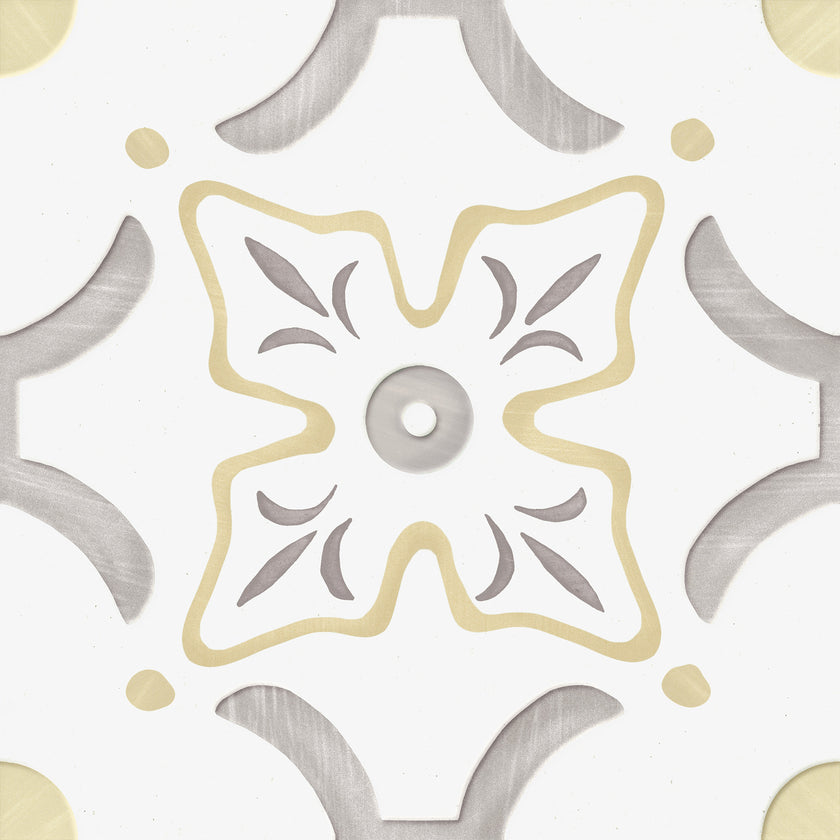 Llevant Yellow Flower 9x9 Porcelain Tile