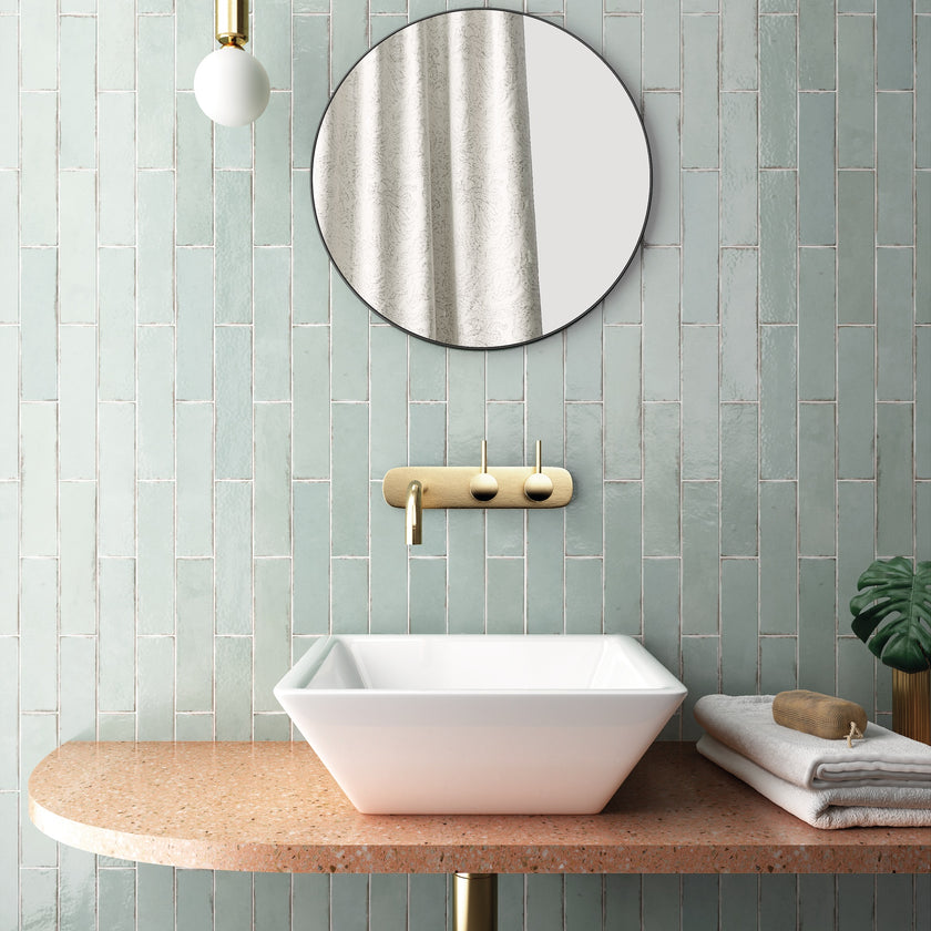 Tribeca Sea Glass Mint 2.5x10 Porcelain Tile