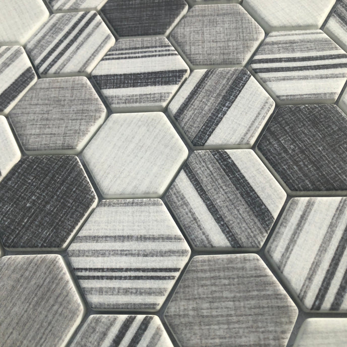 Roma Striped Hex - MOSAICS4YOU