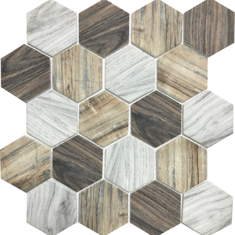 Legno Wood Hex - MOSAICS4YOU