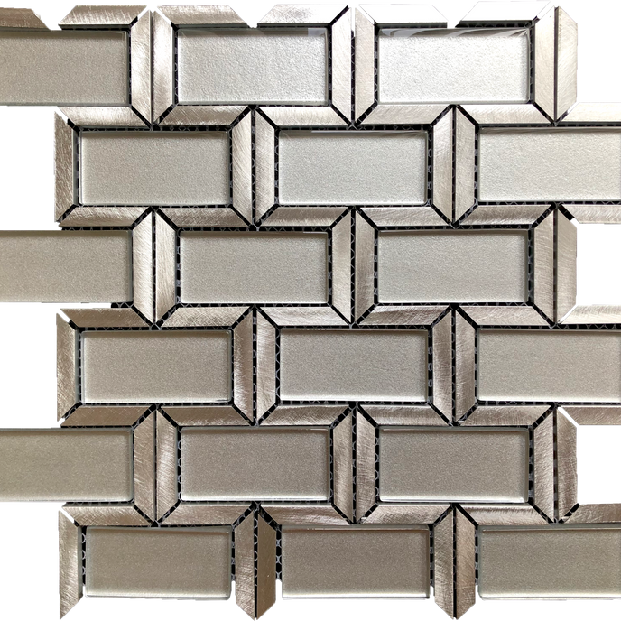 gold glass subway tile backsplash