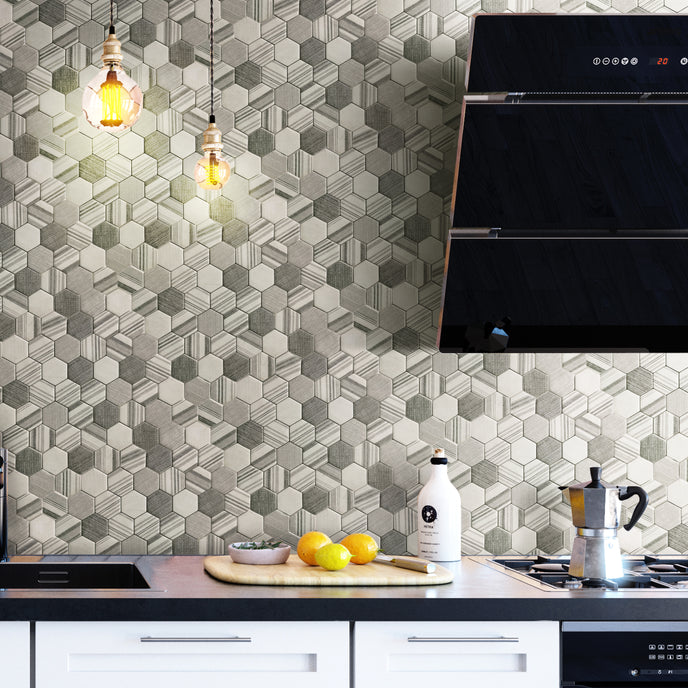 Roma Striped Hex - MOSAICS4YOU
