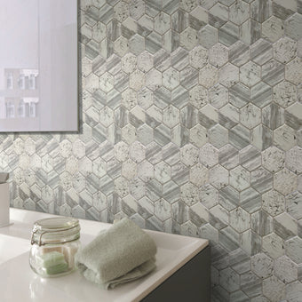 White Crackle Hex - MOSAICS4YOU
