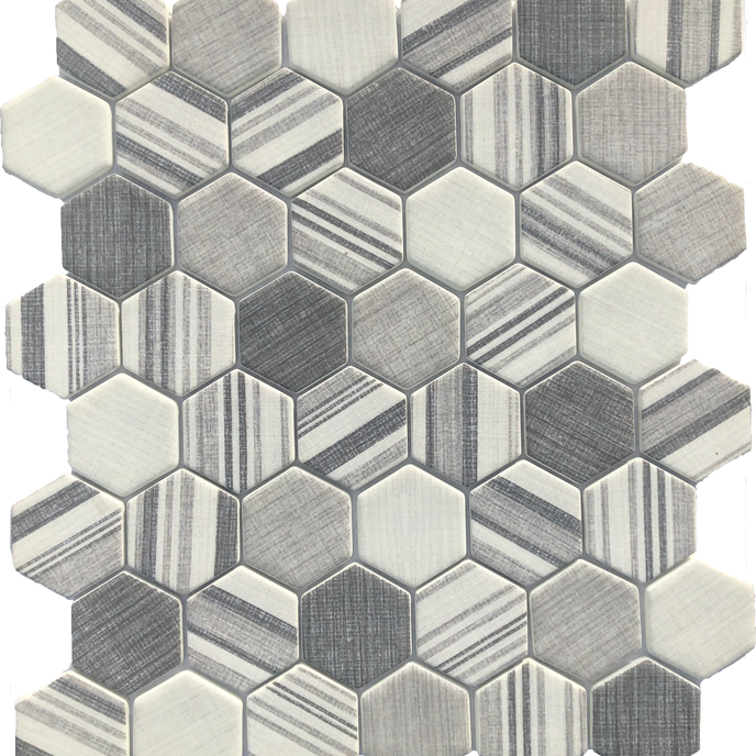 Roma Striped Hex - MOSAICS4YOU
