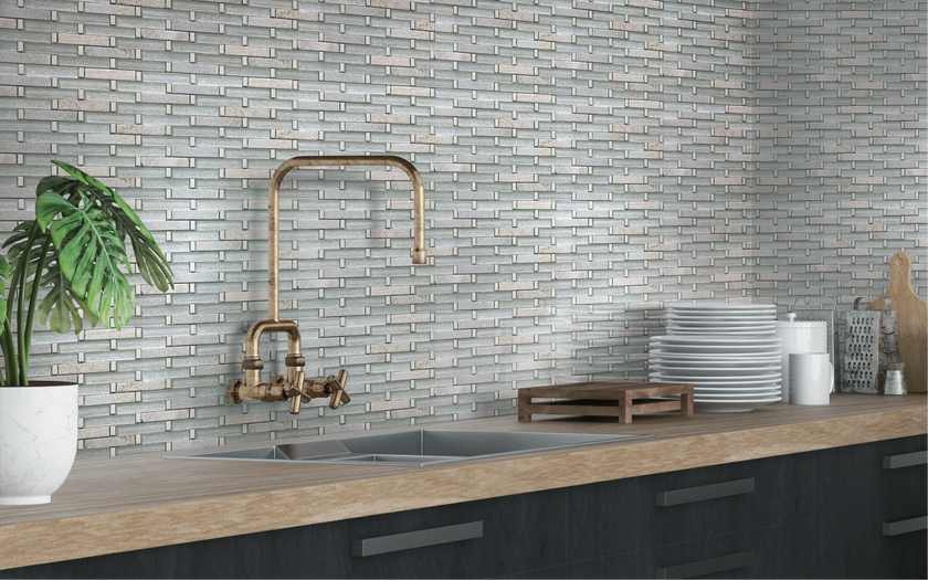 A lighter version to San Remo, this piece goes great as a kitchen backsplash or as a wall accent.