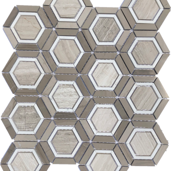 Camelia Hexagon - mosaics-4-you