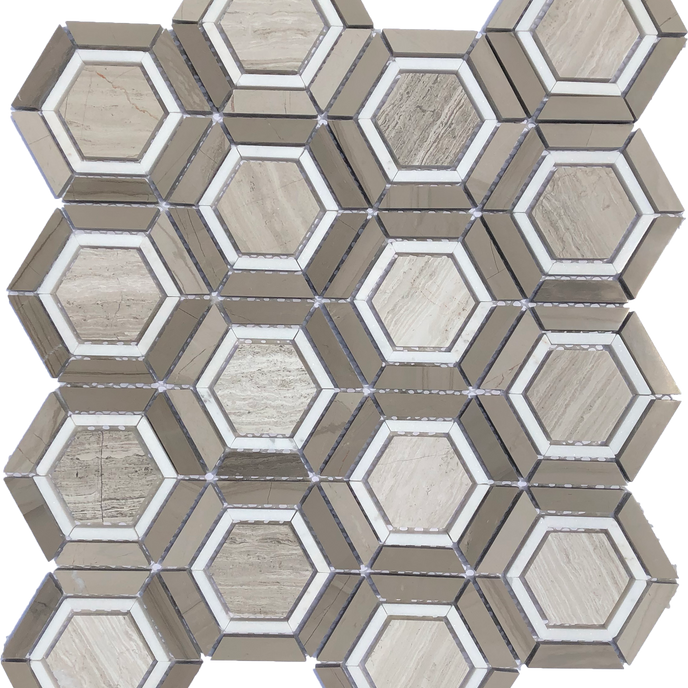 Camelia Hexagon - mosaics-4-you