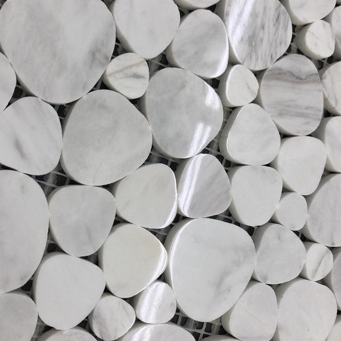 White Hearts Marble - mosaics-4-you