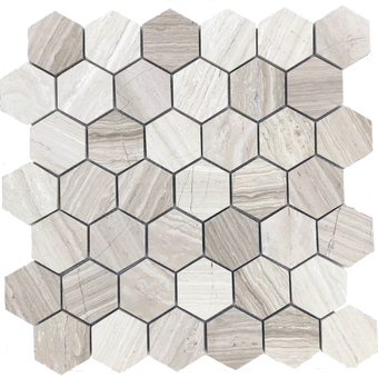 Silverwood Marble Hex - MOSAICS4YOU