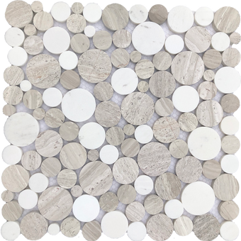 Wood Grey Mix Marble - MOSAICS4YOU