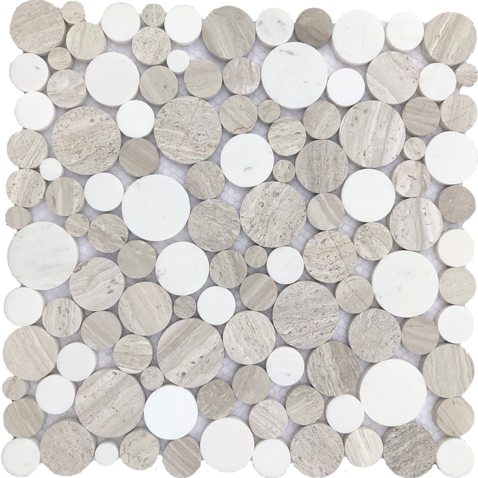 Wood Grey Mix Marble - MOSAICS4YOU
