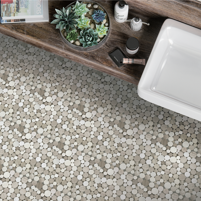 Wood Grey Mix Marble - MOSAICS4YOU