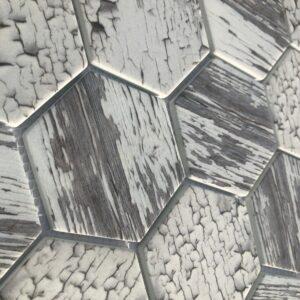 White Crackle Hex - MOSAICS4YOU