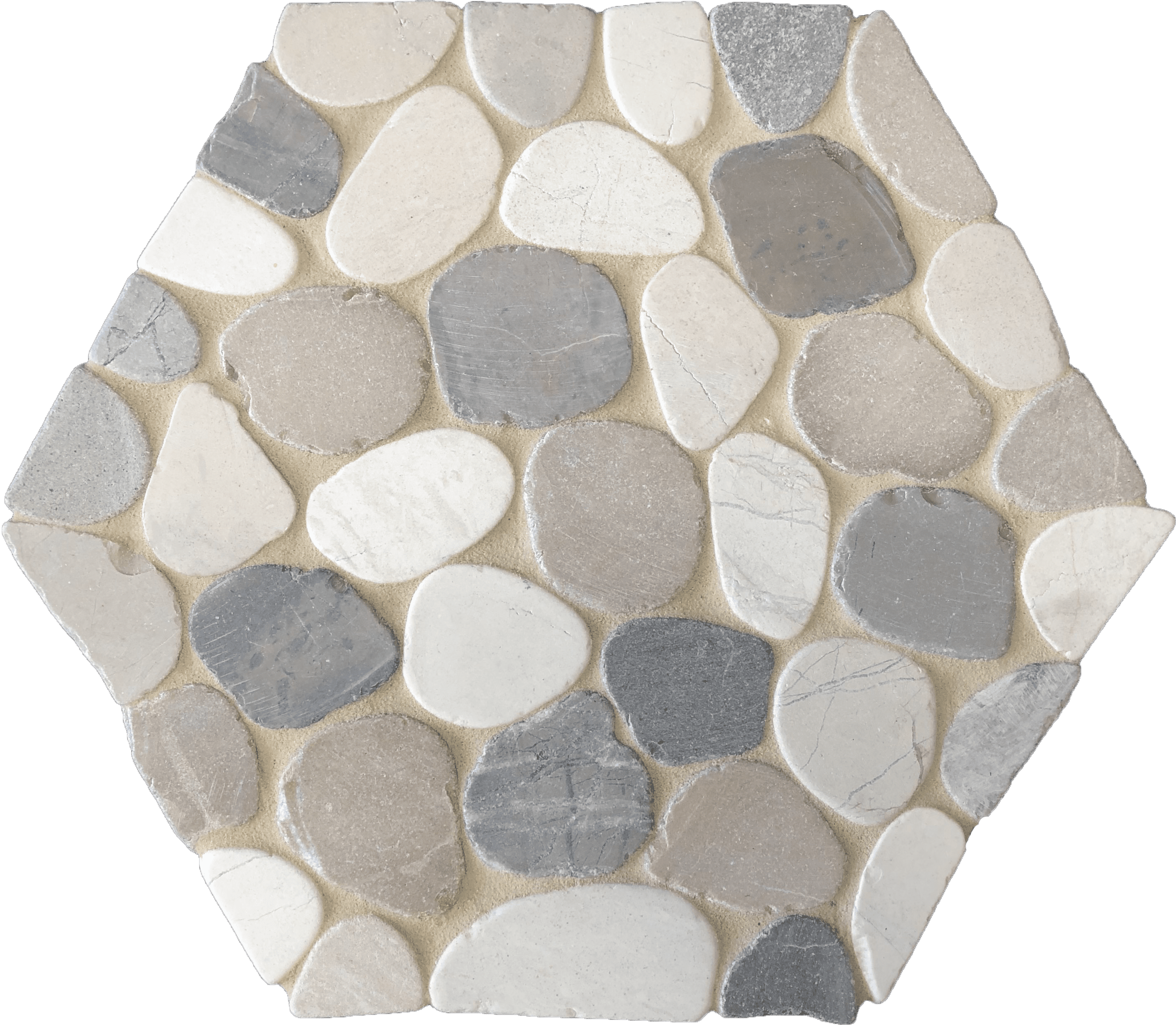 Pebblino Honey Flat Hexagon - mosaics-4-you