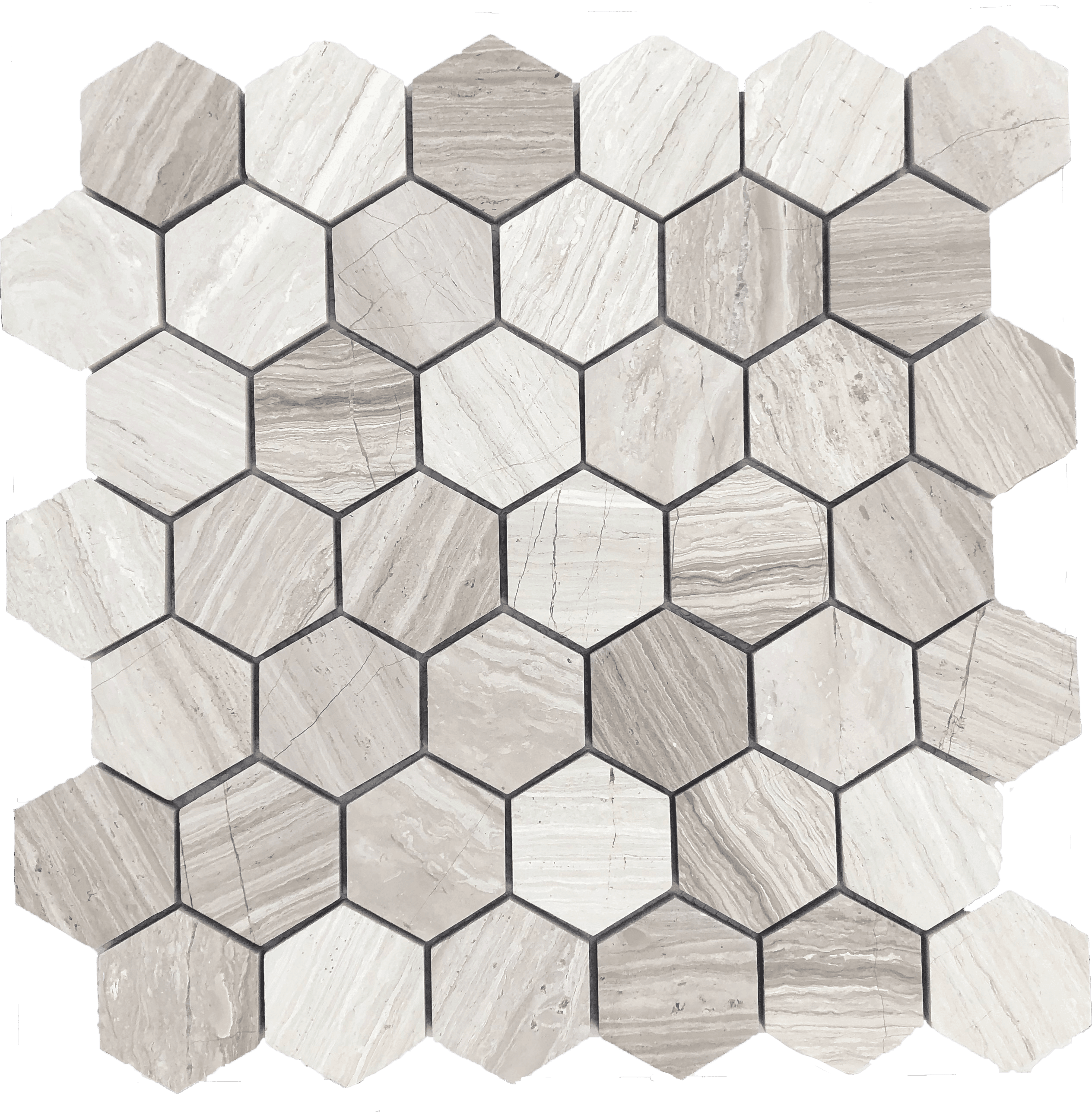 Silverwood Marble Hex - MOSAICS4YOU